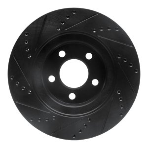 Ford Explorer Sport Brake Rotor (1) - Front Right - R1 Concepts - Drilled & Slotted - Black - `01-`11